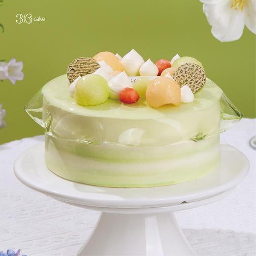 空山栀子·栀子绿茶鲜果奶油蛋糕，可选1.5/2.5/6磅 | 36 CAKE 商品图0