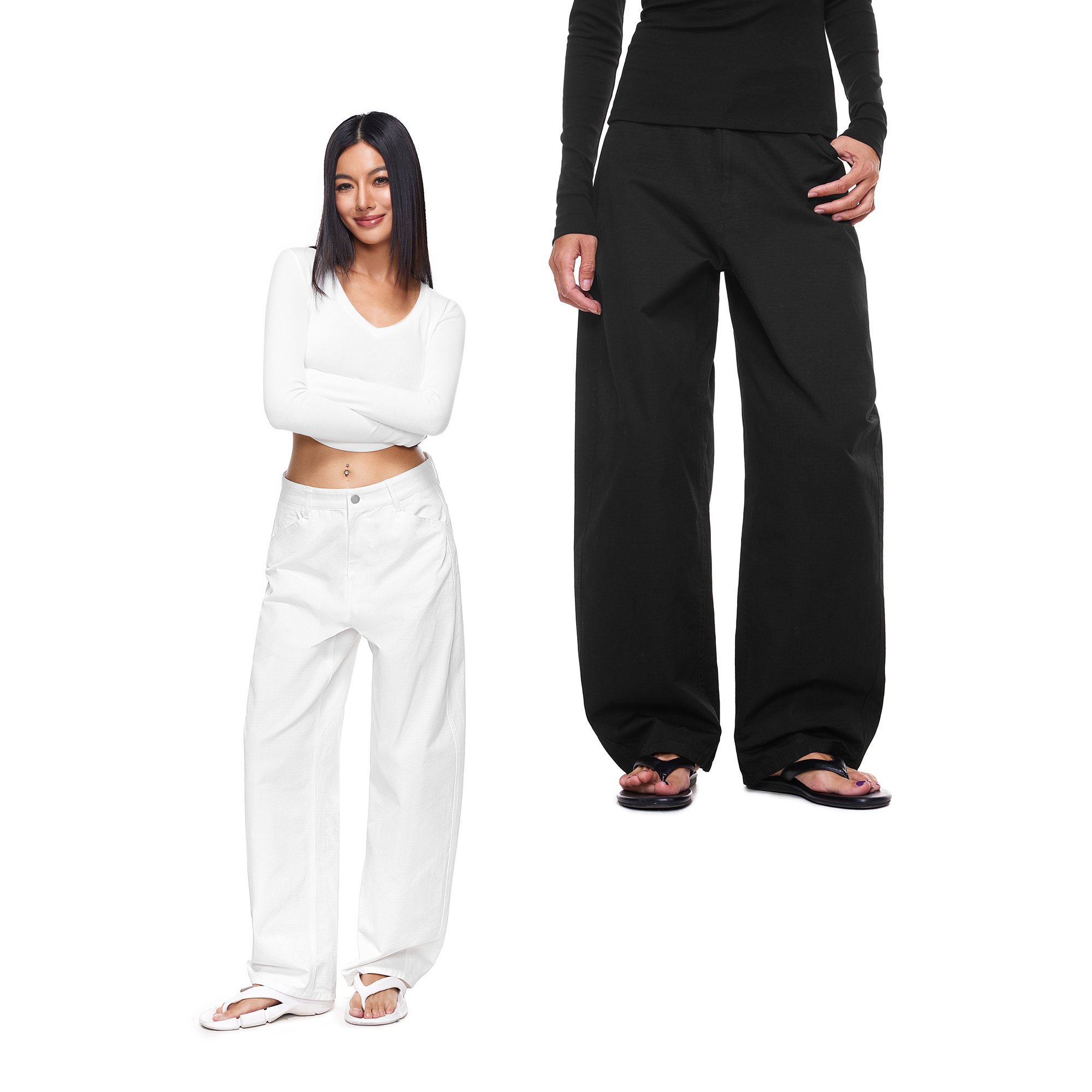 FDR官方店 肌理格纹柔软耐磨工装弯刀裤男女宽松休闲裤运动长裤子