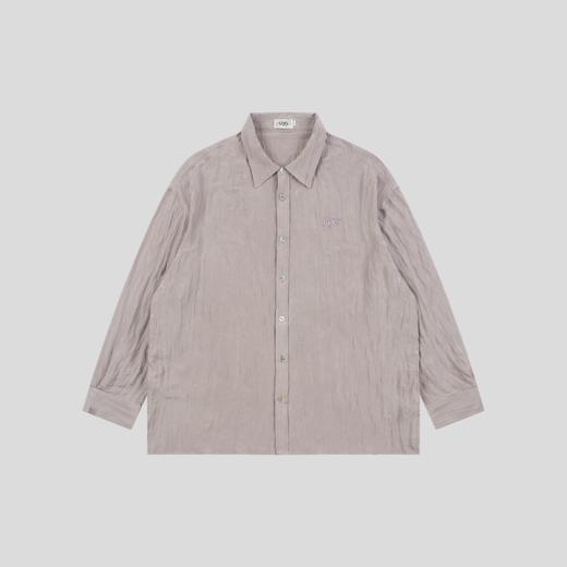 GOODBAI 916 褶皱肌理翻领贝壳扣轻薄长袖衬衫 商品图3