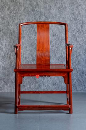 红桥红  家具严选  缅甸花梨（大果紫檀）【小茶椅 南官帽椅 单椅】小靠背南官帽椅