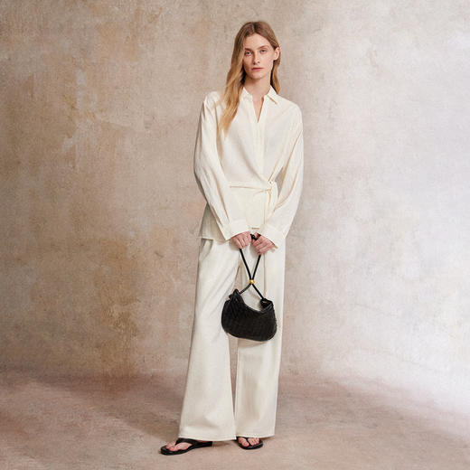 C+IMPRESS/西嘉不规则打结极简醋酸衬衫女秋季优雅淡人风穿搭上衣CS2503033 商品图2