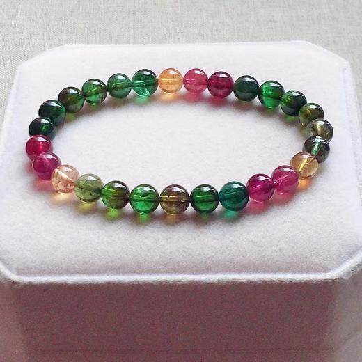 6.8mm单圈彩虹碧玺手串 商品图0