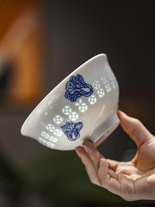 富玉陶瓷景德镇釉下彩百财饭碗家用高颜值玲珑乔迁之喜入宅搬家礼物餐具 商品图3