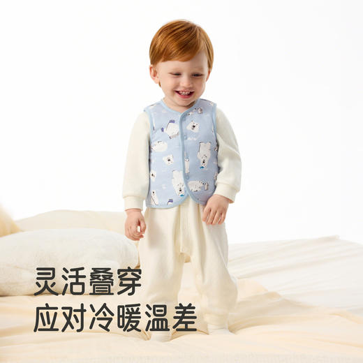 英氏男女童宝宝背心秋冬款夹棉保暖马甲婴儿打底外穿坎肩马夹上衣 商品图3
