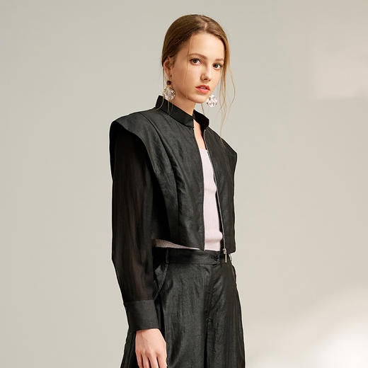 TANGYcollection2025天意精品夏季新品中国风莨绸时尚外套L252027 商品图3