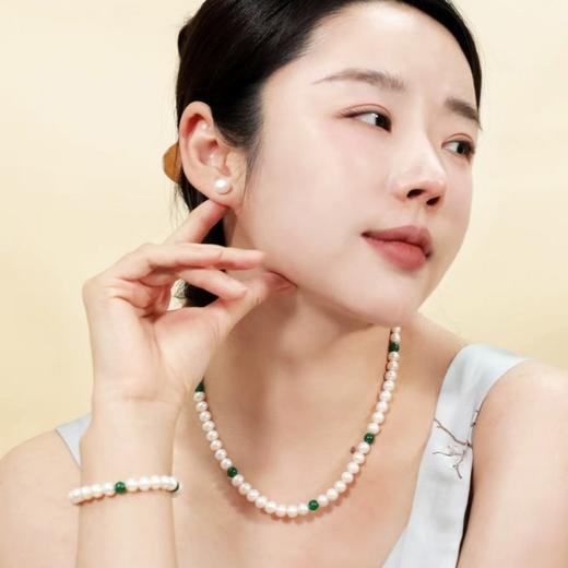 紫禁文创旗下 珠御在殿·涅槃珍珠玛瑙套装 7A天然淡水珍珠 S925银锁扣 玛瑙隔珠 商品图1