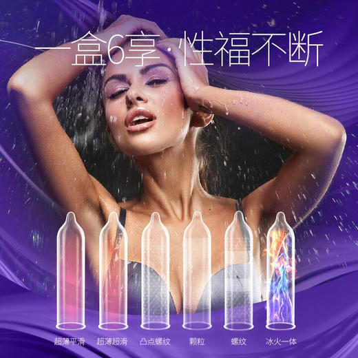 第六感 避孕套 安全套 六合一24只装 超薄大颗粒 凸点螺纹 冰火一体套套 男女成人用品 商品图3