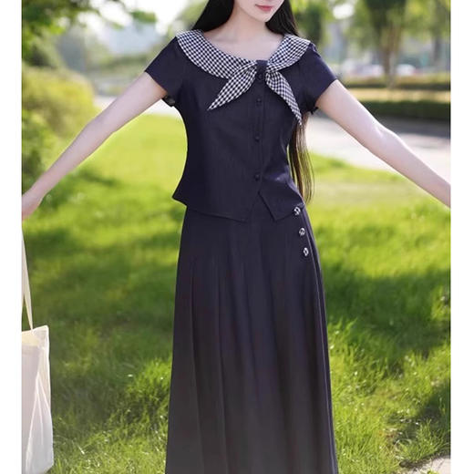 裁缝学苑AH44新款法式学院风短袖半身裙套装纸样女装样板 商品图3