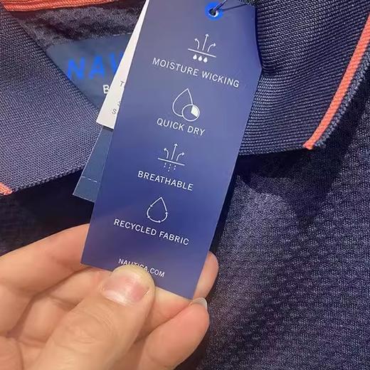 Nautica/诺帝卡 男士夏季拼色Navtech排汗速干休闲运动短袖POLO衫 商品图3