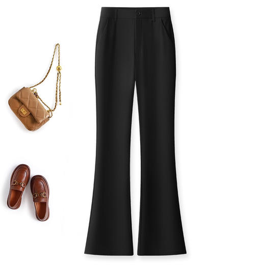 「自」全新升级【铂金会员165/天猫219/差价54】(42842)洛诗琳夏季薄款微喇裤2025新款高腰显瘦休闲通勤西装喇叭裤 商品图3