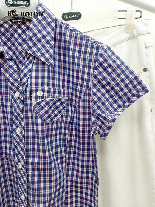 【第2件半价！尾货清仓不退换】波顿女士格仔短袖衬衫LS363 商品图2