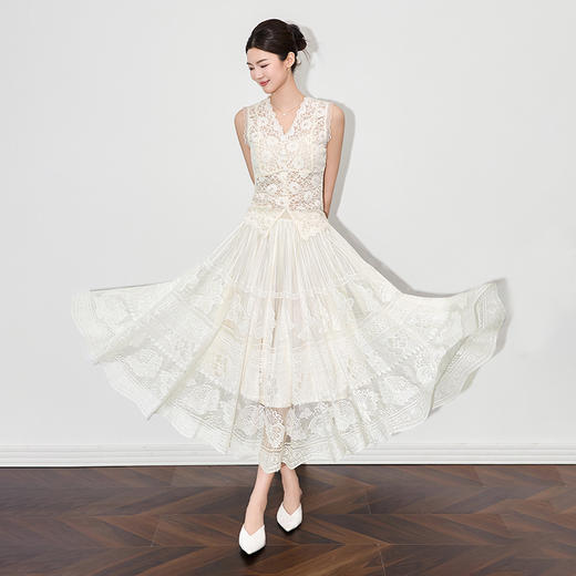 「高货wl」全新升级【铂金会员192/天猫259/差价67】(44423)洛诗琳气质蝴蝶定位蕾丝半身裙2025夏季网纱刺绣伞裙女 商品图1