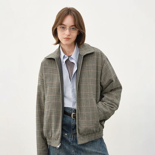 714street两面穿格子哈灵顿夹克2025秋冬新款工装老钱风厚外套男 商品图3