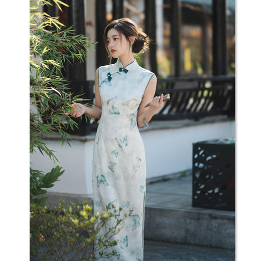 GX时尚改良年轻少女款长款无袖旗袍2025夏季新款日常可穿修身旗袍裙 商品图0