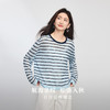 【08/06新品】熙世界航海系条纹针织衫女早秋薄款2025新款宽松慵懒长袖圆领上衣 商品缩略图1