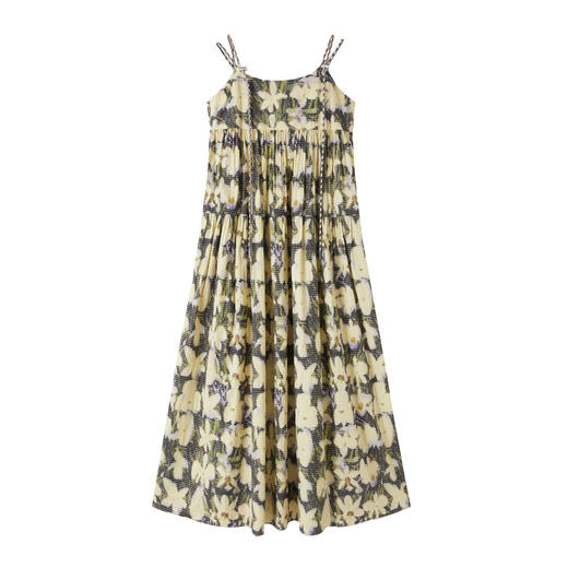 谜底吊带连衣裙女2025秋季新品度假风原创花卉印花长裙253ML1013 商品图4