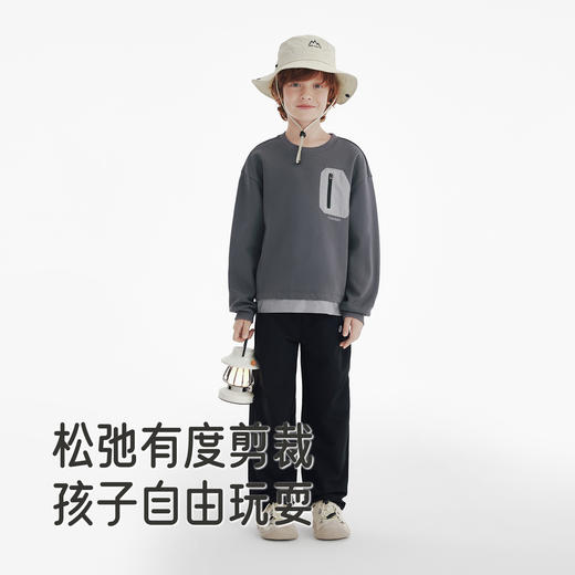 英氏男童宽松上衣2025秋季新款圆领长袖套头衫休闲中大童百搭卫衣 商品图3