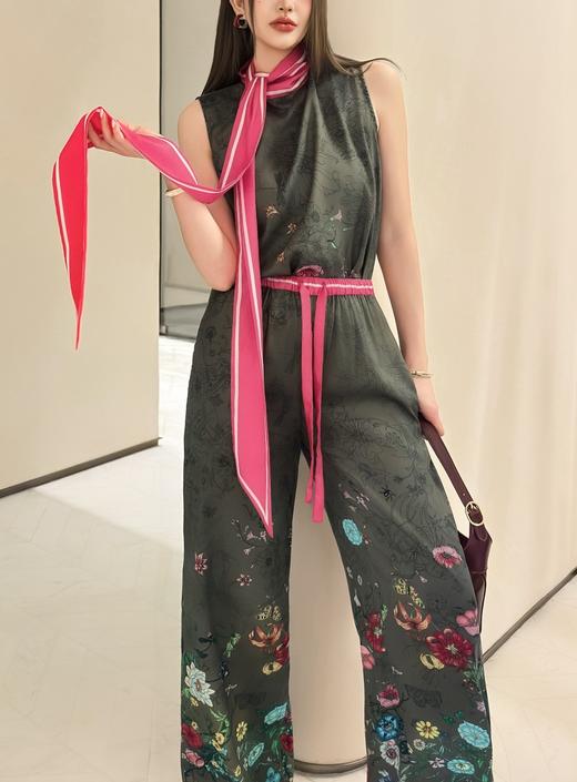 女款花卉印花无袖上衣 可配套装012 商品图3