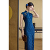 GX时尚改良新中式长款牛仔蓝色旗袍2025夏新款宴会高级感旗袍 商品缩略图2