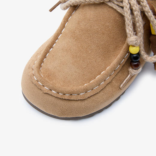 西遇内增高厚底勃肯鞋女新款秋季复古串珠袋鼠鞋小个子包头半拖鞋V1656936 商品图5