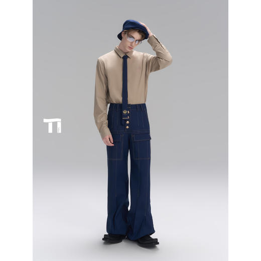 启世录TIWILLTANG“绣域焕晶”休闲挺括简奢进口刺绣翻领徽章衬衫 商品图3