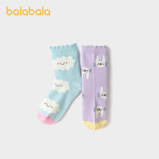 巴拉巴拉女童袜子秋季新品儿童短袜萌趣不勒脚两双装 商品图2