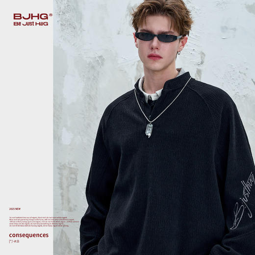 BJHG不计后果禅意立领卫衣外套男款秋季2025新款中式刺绣廓形外套 商品图3