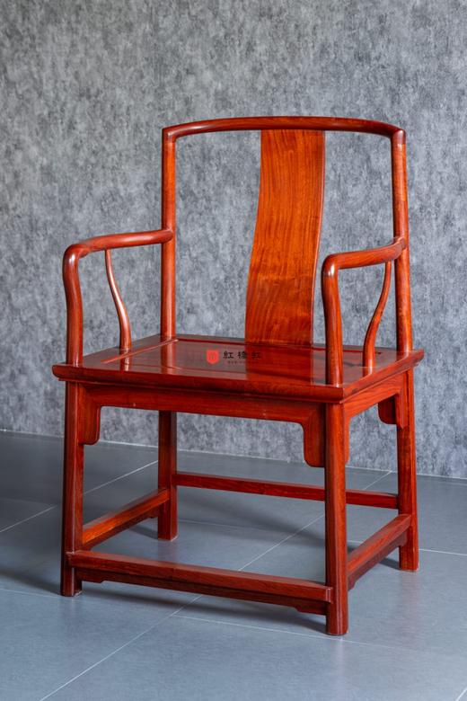 红桥红  家具严选  缅甸花梨（大果紫檀）【小茶椅 南官帽椅 单椅】小靠背南官帽椅 商品图1