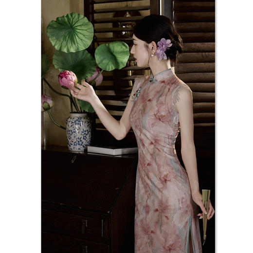 GX时尚改良年轻少女款中长款无袖旗袍2025夏新款新中式日常可穿旗袍 商品图0