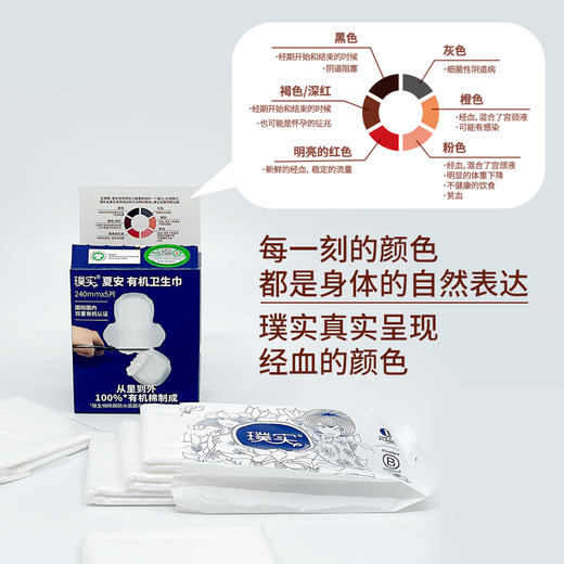 夏安 100%有机棉敏柔卫生巾 非聚乙烯 聚丙烯材质 无SAP 绿色环保 商品图3