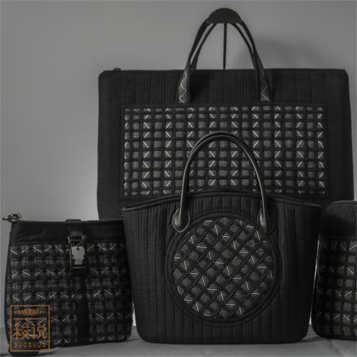 【梭说】时光系列包袋 手工侗锦水波纹 电脑公文包 手提包 链条包 轻便耐用 商品图4