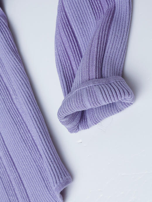 早秋时髦精挚爱！拉链修身坑条毛衫，温柔紫调超显白 商品图4