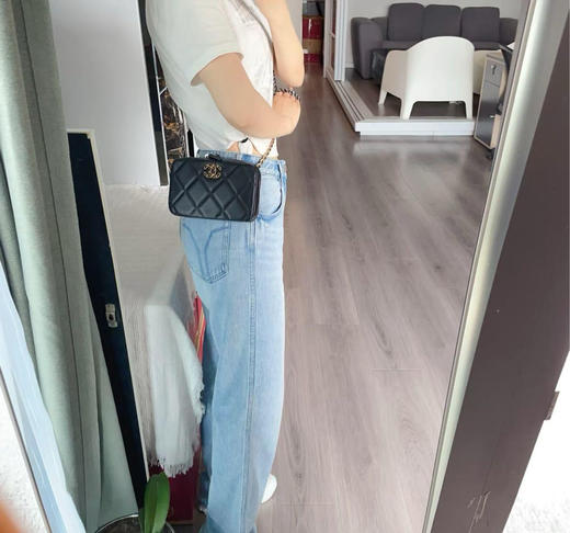 chanel 19bag 黑金 羊皮 相机 斜挎包 商品图2