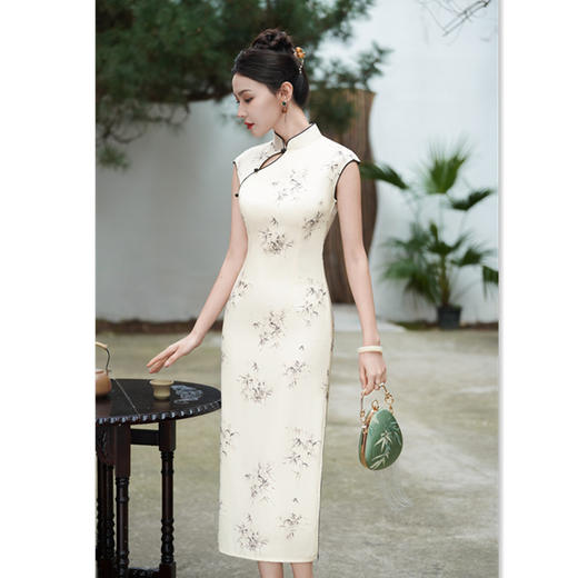 GX改良新中式年轻少女款长款旗袍2025夏季新款日常可穿旗袍裙 商品图2