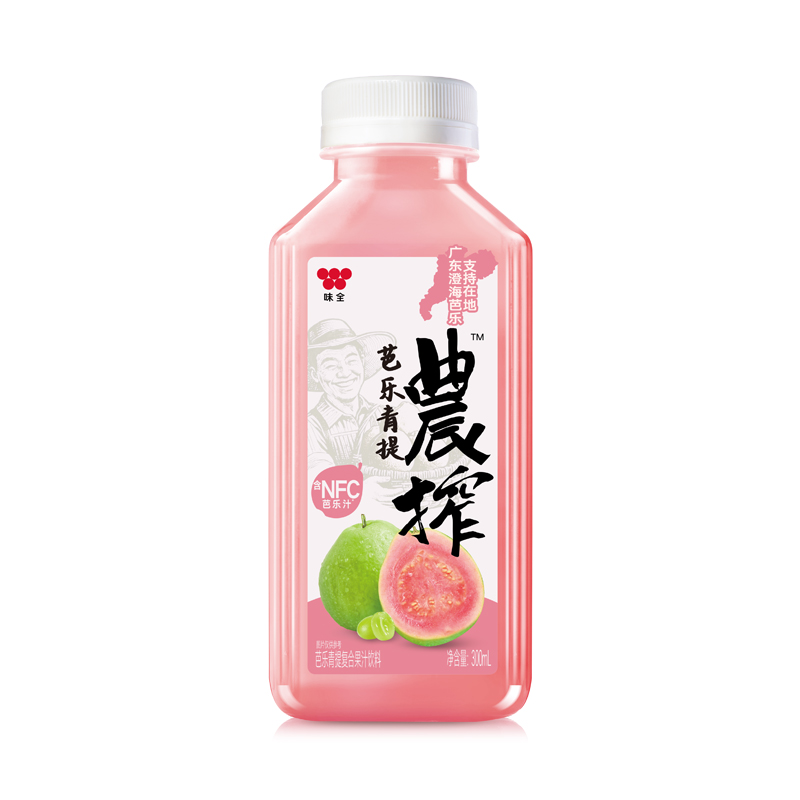 味全每日C芭乐青提复合果汁300ml，保质期30天