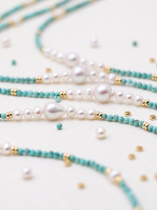 天然优化绿松石项链手链合集 商品图1