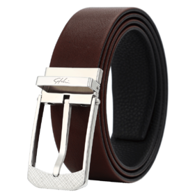 6942199083973125 沙驰satchi 男式腰带质感小牛皮商务针扣皮带休闲青年【节日礼物】