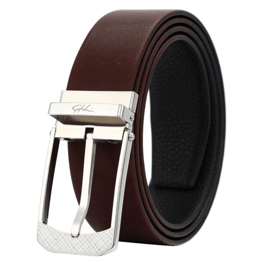 6942199083973125 沙驰satchi 男式腰带质感小牛皮商务针扣皮带休闲青年【节日礼物】 商品图0