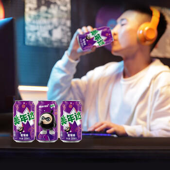 百事可乐美年达 Mirinda 葡萄味汽水碳酸饮料330ml*24听 新老包装随机 商品图3