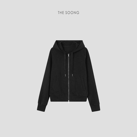 THESOONG|"灵感趋势"经典纯棉竹节纱重酵洗纹理连帽卫衣外套HBWY7346 商品图5
