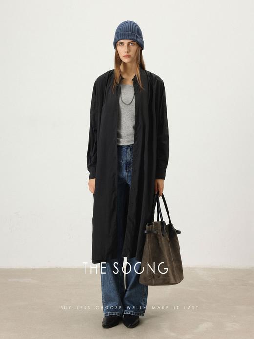 THESOONG|"张弛有度"新经典量感松弛线条长款立领风衣外套HWWT7422 商品图1