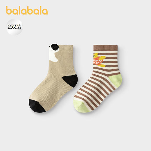 巴拉巴拉男童袜子秋季新品儿童短袜不勒脚提花两双装 商品图1
