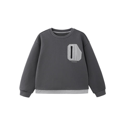 英氏男童宽松上衣2025秋季新款圆领长袖套头衫休闲中大童百搭卫衣 商品图4