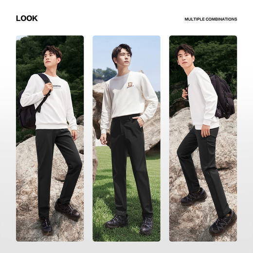 【户外休闲裤】柒牌男装四面弹中腰修身耐磨挺括中青年梭织长裤129H71140 商品图2