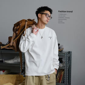 徐太浪250g松弛感刺绣长袖T恤男2025新款秋季通勤内搭打底衫上衣