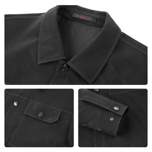 【满身提花工装夹克】柒牌男装翻领外套秋季新款商务休闲夹克衫129K70170 商品图3