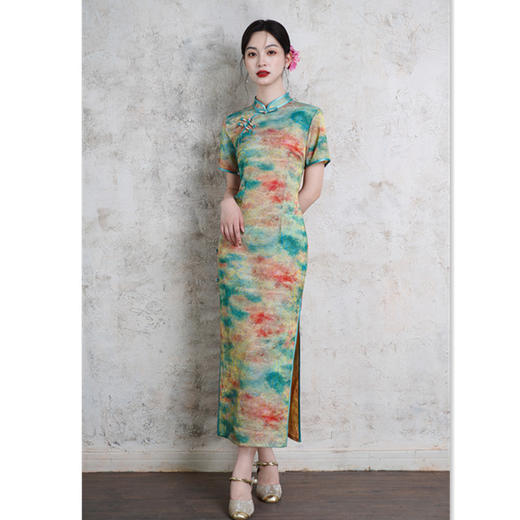 GX老上海复古中国风长款旗袍2025夏新款传统中式宴会旗袍 商品图3