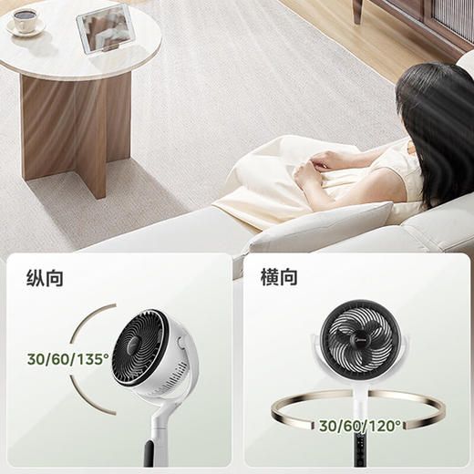 [立秋特惠场]美的（Midea） 家用电风扇空气循环扇卧室客厅多用节能省电台式立式落地扇变频遥控智能WiFi互联【线下同款】 FGD24SFQ白色（小程序+语音+遥控+触控） 商品图6