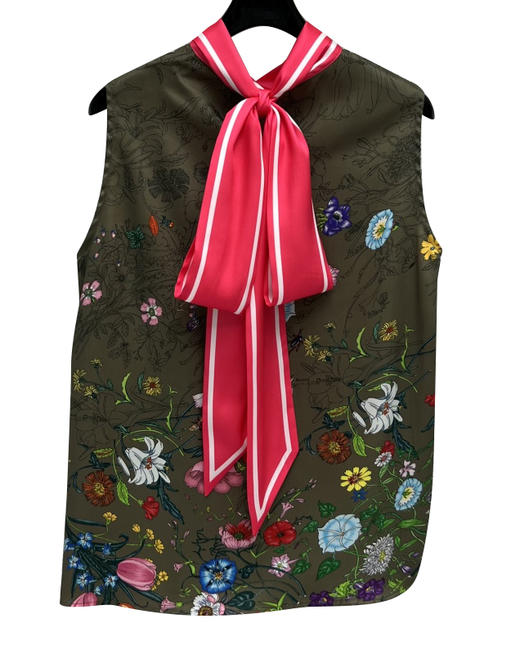 女款花卉印花无袖上衣 可配套装012 商品图1