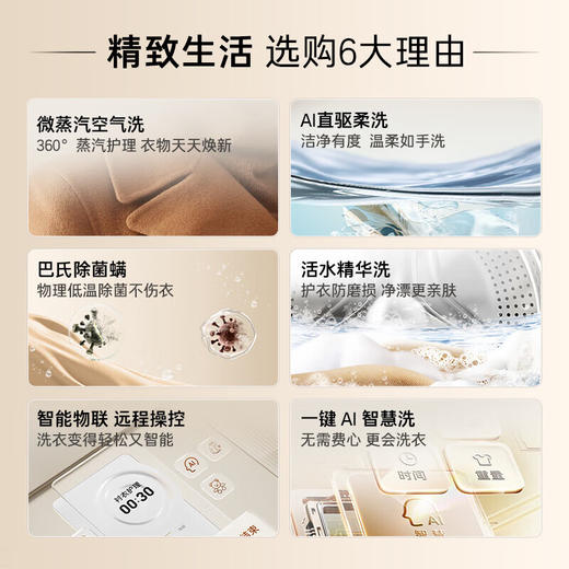 卡萨帝揽光洗烘一体机 WB滚筒洗衣机全自动家用 10公斤 直驱变频 智能投放 CE HB10LWBU1 商品图1